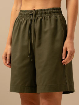 Шорты женские лен Фантазия Хаки М-10Ш MODAMICA