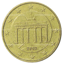 Монета 10 евроцентов 2002 года J Германия