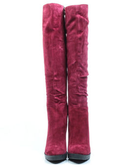 02-A163W-179X WINE Ботфорты зимние женские (натуральная замша, натуральный мех (еврозима))