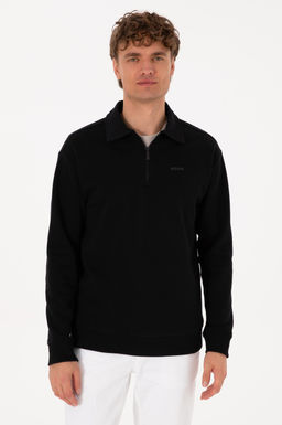Erkek Regular Fit Yar_m Fermuarl_ Siyah Basic Sweatshirt - U.s. polo assn фото 3