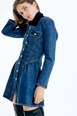 Vestido denim con falda acampanada - H&m фото 7