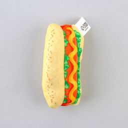 Игрушка для кошек с мятой Хот-дог из текстиля, 9х5,3 см - Пушистое счастье фото 2