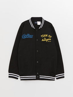 Avengers Bask?l? Uzun Kollu Erkek ?ocuk Kolej Ceket