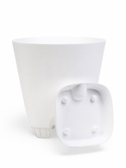 Кашпо с прикорневым поливом 4 л D-19см, H-20см белый "Гранд"
