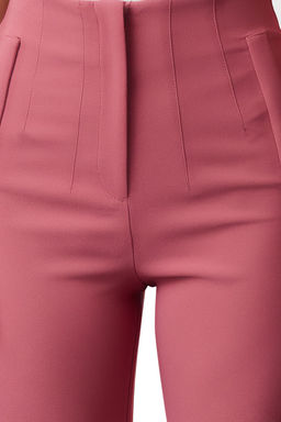 Gul Kurusu Cigarette Kal?p Pensli Yuksek Bel Bilek Boy Dokuma Kumas Pantolon TWOSS20PL0515