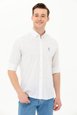 Мужская синяя рубашка с длинным рукавом - U.s. polo assn фото 3