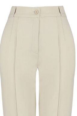 Vizon Straight/Duz Kesim Yuksek Bel Nervur Dikisli Dokuma Pantolon TWOSS21PL0093