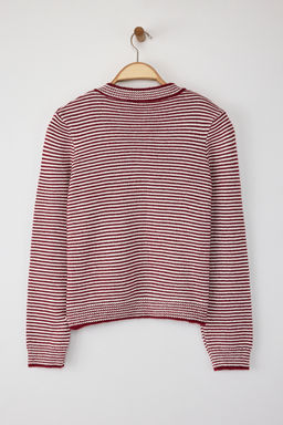 Bordo Yumusak Dokulu Cizgili Triko H?rka TWOAW26HI00142 - Trendyolmilla фото 6