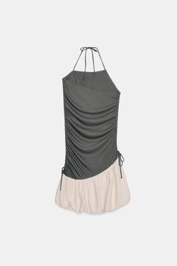 VESTIDO COMBINADO GLOBO / Gris / Beige - Zara фото 13