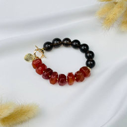 Браслет из Раухтопаза и Сердолика