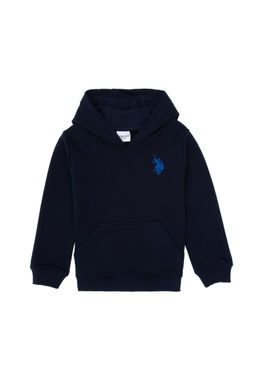 Erkek _ocuk Lacivert Basic Kap__onlu Sweatshirt