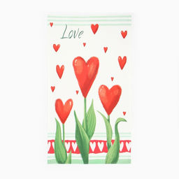 Набор Love: полотенце, 40?73 см, саржа 190 г/м?, формочки для печенья - Этель фото 2