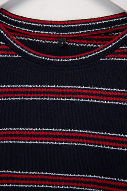 Lacivert Regular Cizgili Orme T-Shirt TMNSS26TS00015 - Trendyolmilla фото 6