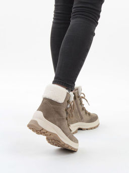 04-PAAG97-1Z KHAKI Ботинки зимние женские (натуральная замша, 100% шерсть)