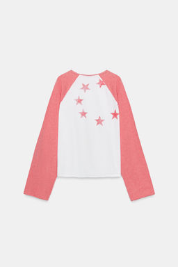 CAMISETA FLAM? MANGA RANGL?N / Blanco - Zara фото 6