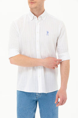 Мужская синяя рубашка с длинным рукавом - U.s. polo assn фото 20