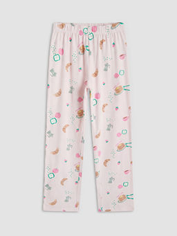Bisiklet Yaka Bask?l? K?z ?ocuk Pijama Tak?m