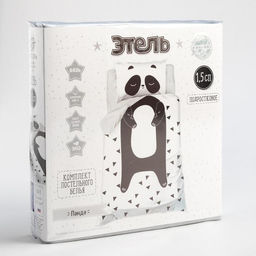 Постельное белье Этель 1,5 сп Панда 143х215 см, 150х214 см, 50х70 см -1 шт  фото 5