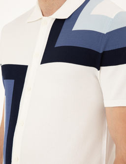 Ekru Slim Fit D__meli Polo Yaka Triko Ti__rt