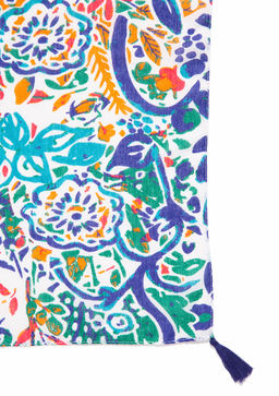 Bask?l? Renkli Sal - Mavi фото 3