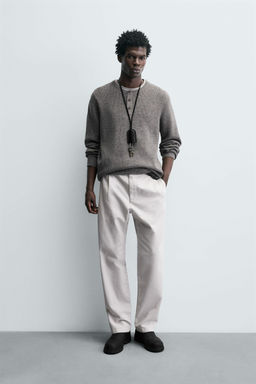 RIBBED BUTTON-NECK JUMPER