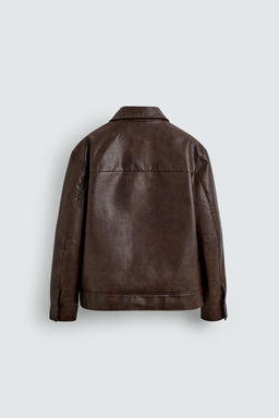 FAUX LEATHER OVERSHIRT - Zara фото 8