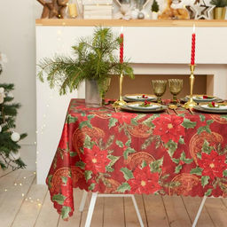 Скатерть новогодняя Доляна Волшебный праздник 145*220 +/- 2 см, 100% п/э