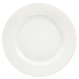 Тарелка мелкая фарфоровая д200мм, h25мм, белье, гладкий край (Россия)
