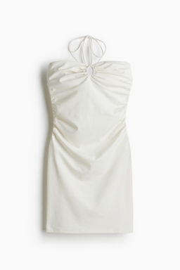 Vestido halter con frunces