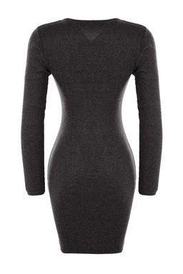 TRENDYOLMILLA Antrasit C?tc?t Detayl? Vucuda Oturan Kare Yaka Mini Fitilli Esnek Orme Kalem Elbise TWOAW23EL01393  фото 7