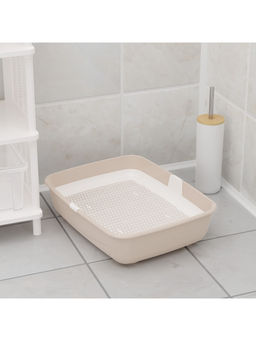 Лоток для кошек ALTA, 50×38×13.5 см, с сеткой, плвстик, белый, бежевый