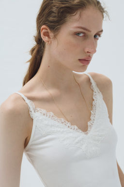 Top de tirantes finos con ribete de encaje - H&m фото 4