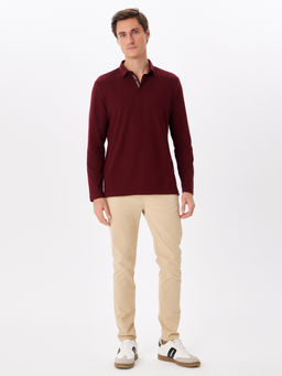 Джемпер мужской с воротником поло GREG G155-PO124T-SA2081 (бордо)_V  фото 5