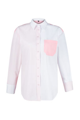 TRENDYOLMILLA Mavi Renk Bloklu Oversize Genis Kal?p Dokuma Gomlek TWOSS24GO00136  фото 7