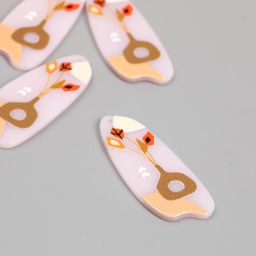 Цена за 4 шт. Декор для творчества акрил Цветы в вазе. Абстракция, 0.2?1.8?4.5 см