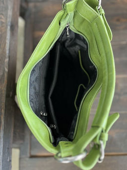 Женская сумка хобо из эко кожи 007 Зеленый - Cidirro фото 5