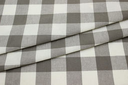 Вареный (стираный) хлопок Клетка (2.9*3.0см) цв.серо-кофейный, ш.2.5м, хлопок-100%, 125гр/м.кв - Купава фото 3