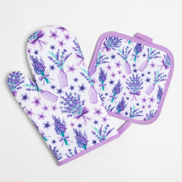 Кухонный набор Доляна Романтика, прихватка 17*17 см, рукавица 26*16 см,100% п/э  фото 3