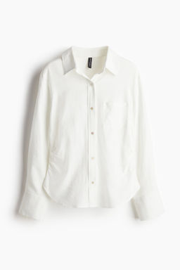 Camisa fruncida en mezcla de lino - H&m фото 2