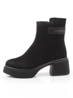 04-M3-5248 BLACK Ботинки зимние женские (натуральная кожа, натуральный мех)