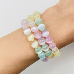 Бусины для украшений из Селенита тон. (45 бусин) 38 см