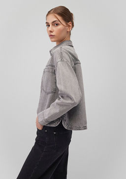 Pia Iconic Gri Denim Jean Gomlek - Mavi фото 3