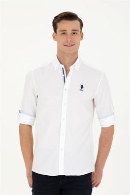 U. S. Polo Assn / Мужская белая рубашка с длинным рукавом - U.s. polo assn фото 10