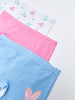 Bask?l? Pamuklu K?z ?ocuk Boxer 3l? - Waikiki фото 3