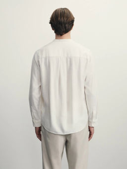 Рубашка regular fit со льном / Zarina  фото 5