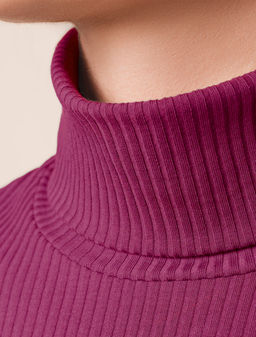 Водолазка из фактурного трикотажа в рубчик - Vilatte фото 2