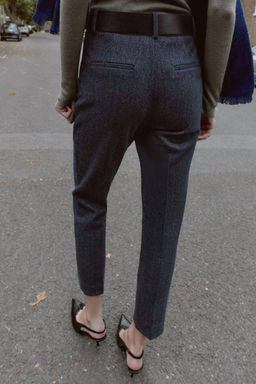 HERRINGBONE TROUSERS WITH BELT - Zara фото 2