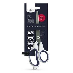 Ножницы LOREX COMFORT-GRIP INSPIRATION 200 мм, с эргономичными прорезиненными ручками, бел...