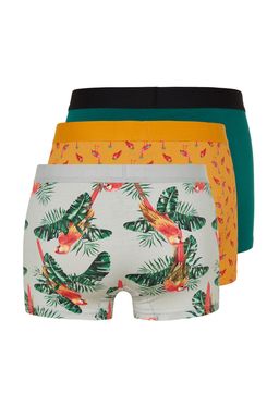 TRENDYOL MAN Cok Renkli 3lu Tropikal Desenli-Duz Paket Pamuklu Boxer TMNSS23BX00009 - Trendyolmilla фото 2