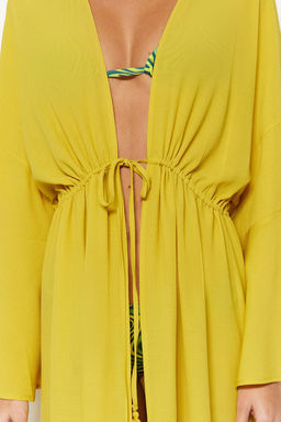 Yag Yesil Maxi Dokuma Buzgulu Plaj Kimono&Kaftan TBESS23KM00105 - Trendyolmilla фото 4